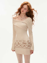 Cat Fair Isle sweater dress short mink coat high-end